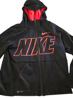 Youth Nike Dri Fit Full Zip Hoodie Front Print (M)